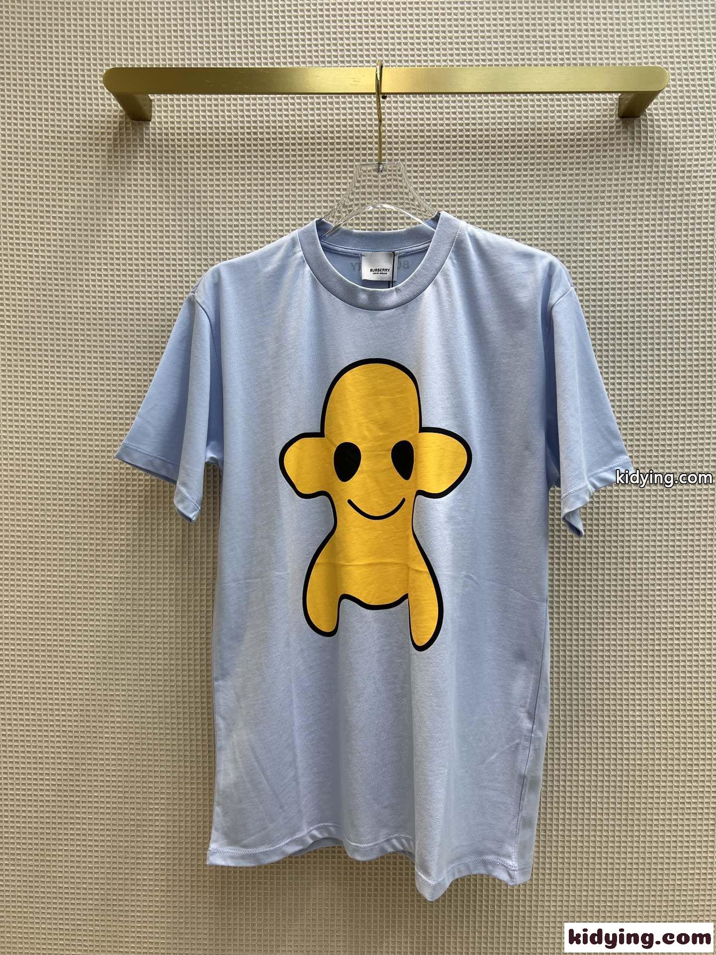 レディース メンズ 春夏 定番 ゆったり クルーネック バーバリー 半袖Tシャツ コピー 人気 可愛い プリント-1
