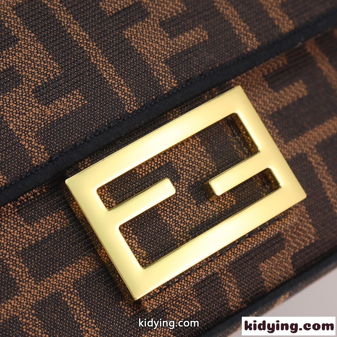 FENDI バゲット ミニ ブラウンファブリック バッグ スーパーコピー フェンディ バッグ 人気 コピー-4
