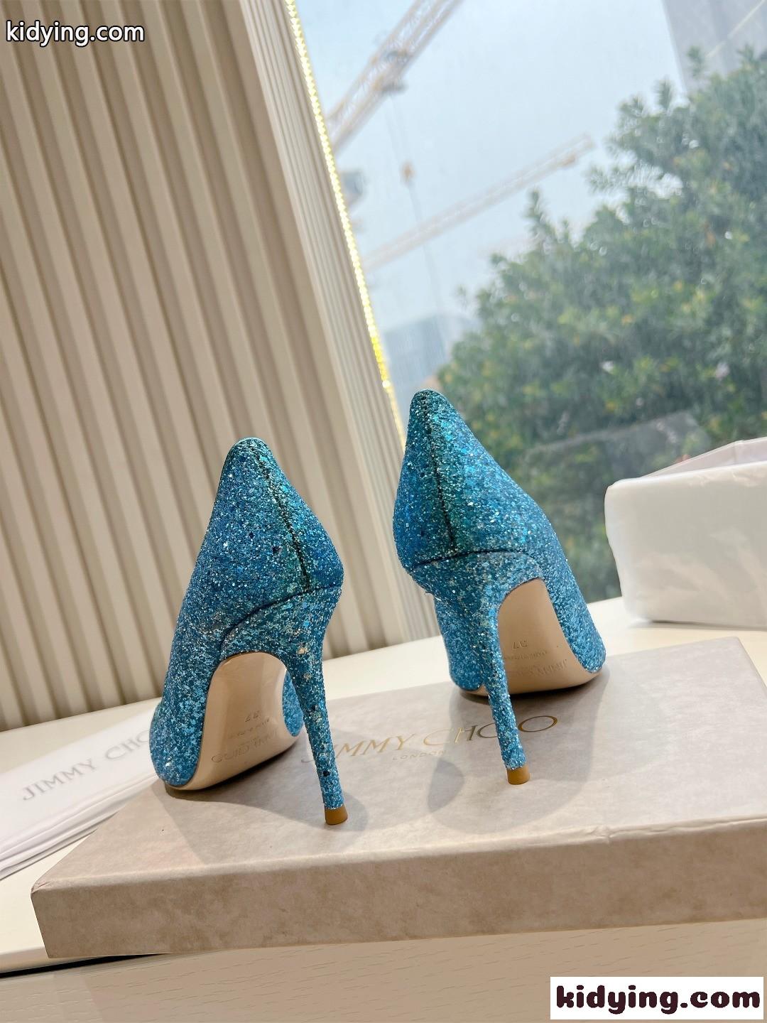 美人度アップ 人気 ピンヒールパンプス ジミーチュウ パンプス スーパーコピー ブルー-1