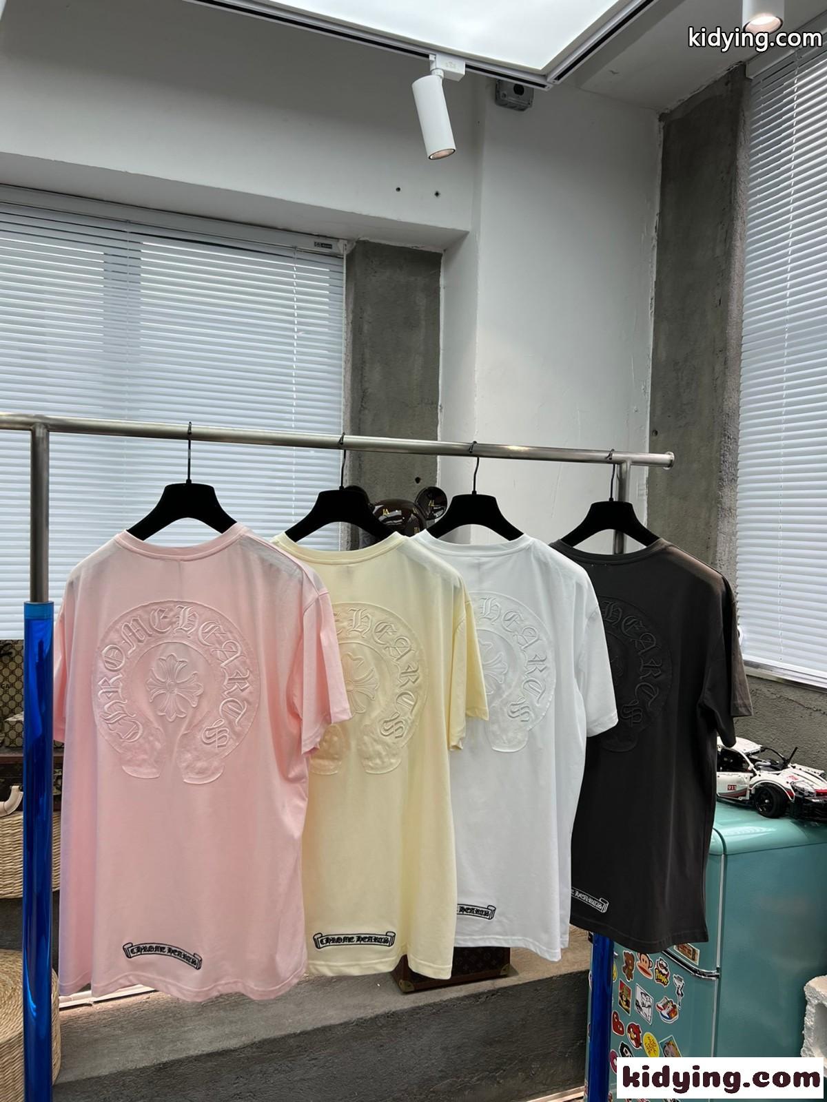 4色あり おしゃれ カジュアル 刺繍 クロムハーツ 半袖Tシャツ コピー クルーネック 着痩せ トップス-2
