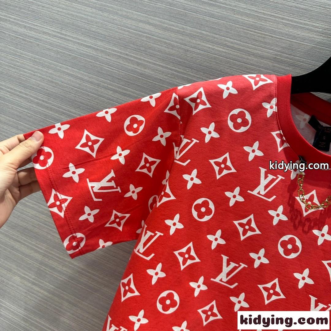 ルイヴィトン Tシャツ コピー ユニセックス 定番 人気 モノグラム クルーネック 半袖Tシャツ-1