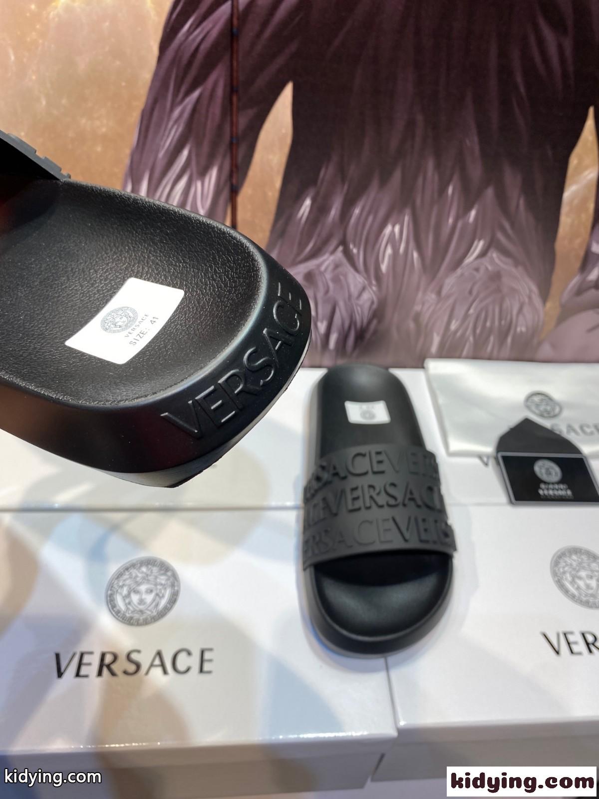 VERSACE ロゴ スライダーサンダル ヴェルサーチェ サンダル コピー メンズ-3