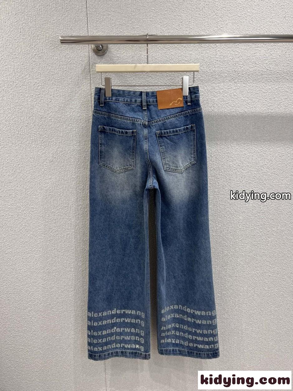 スタイリッシュ ラインストーンロゴ デニムパンツ アレキサンダーワング ジーンズ コピー-2
