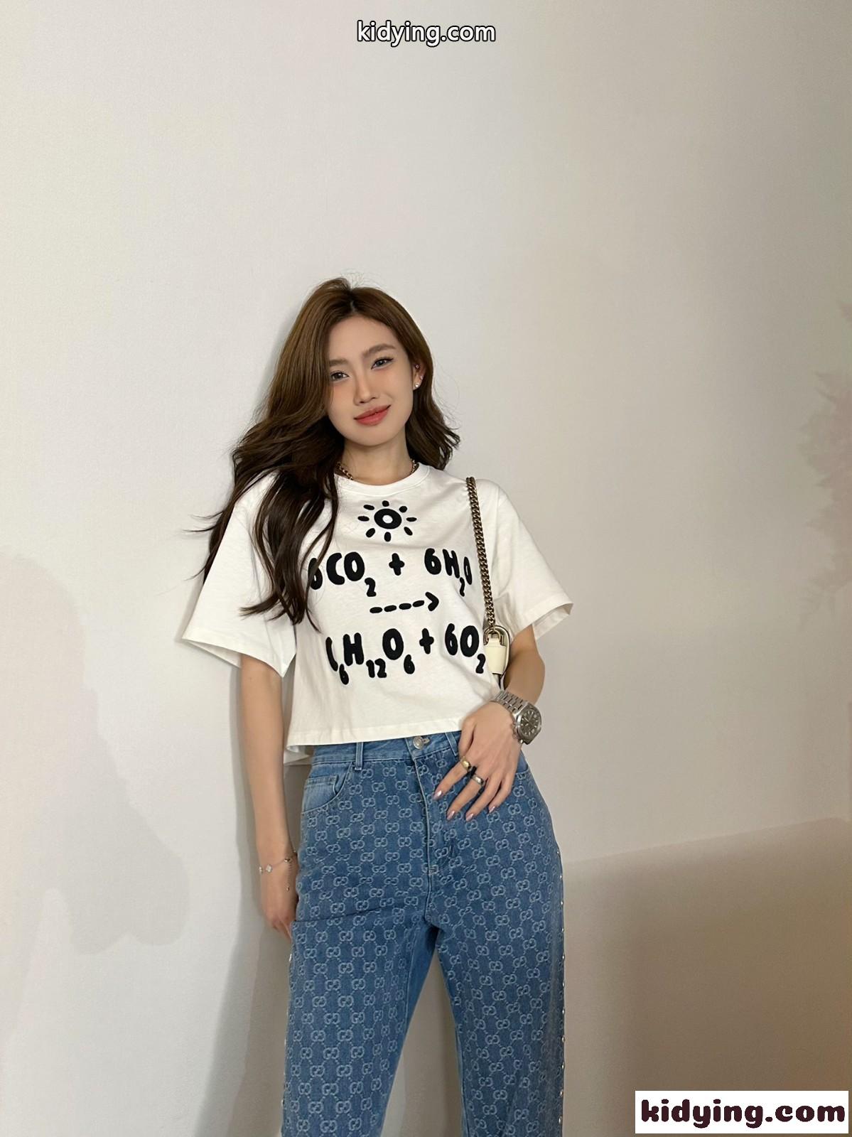 GUCCI エンブロイダリー入り コットン Tシャツ グッチ Tシャツ コピー レディース-4