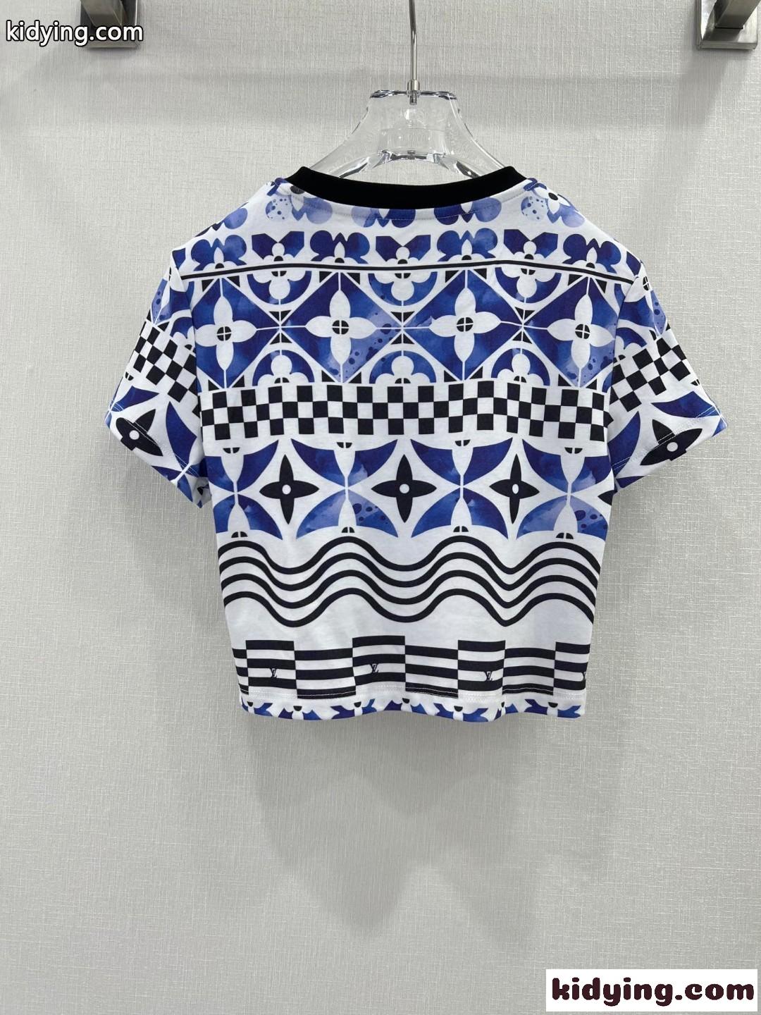 LV バイ・ザ・プール モノグラムタイルクロップトップ ルイ・ヴィトン Tシャツ コピー レディース-3