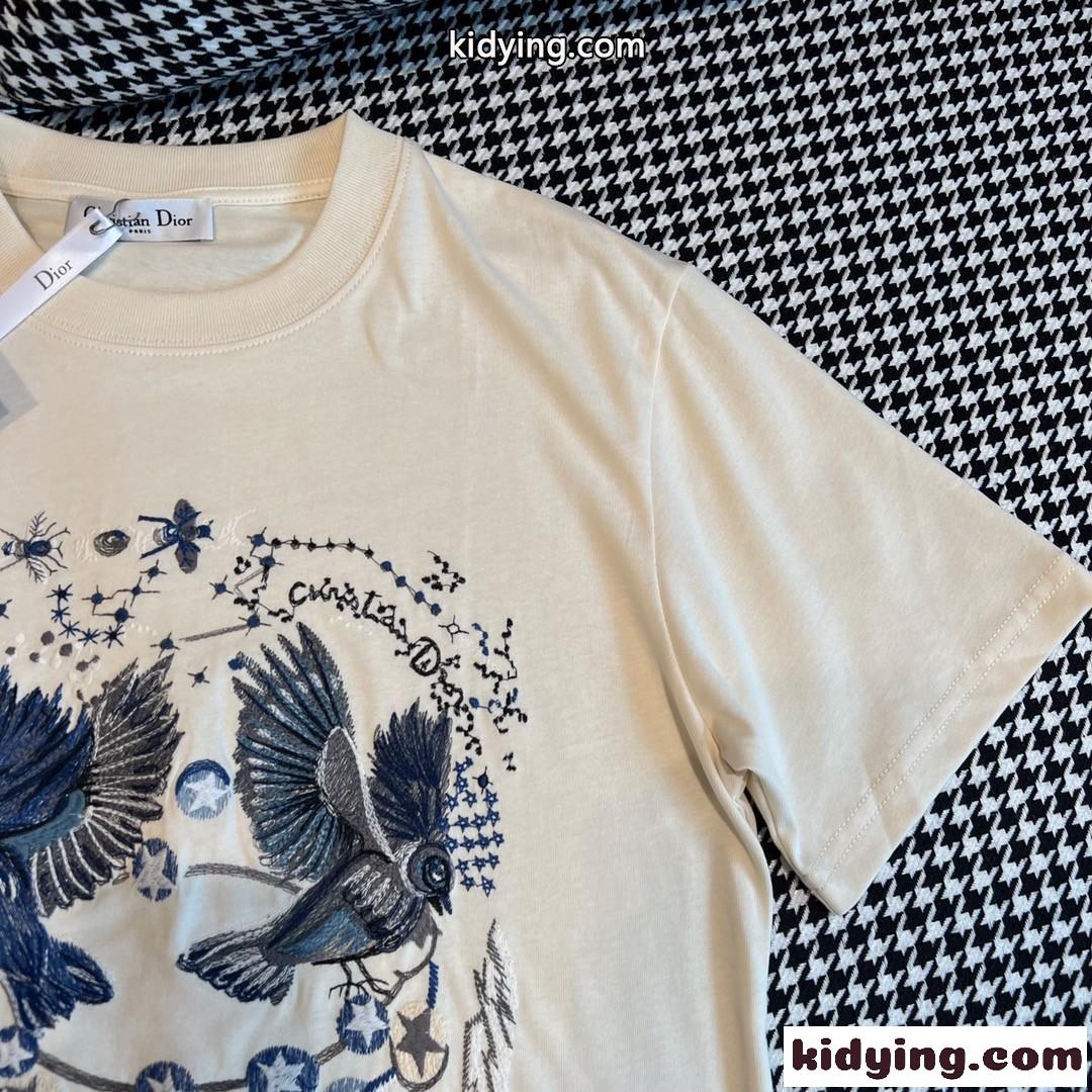 コットン 快適 クルーネック カジュアル クリスチャン・ディオール Tシャツ コピー 半袖 トップス-0