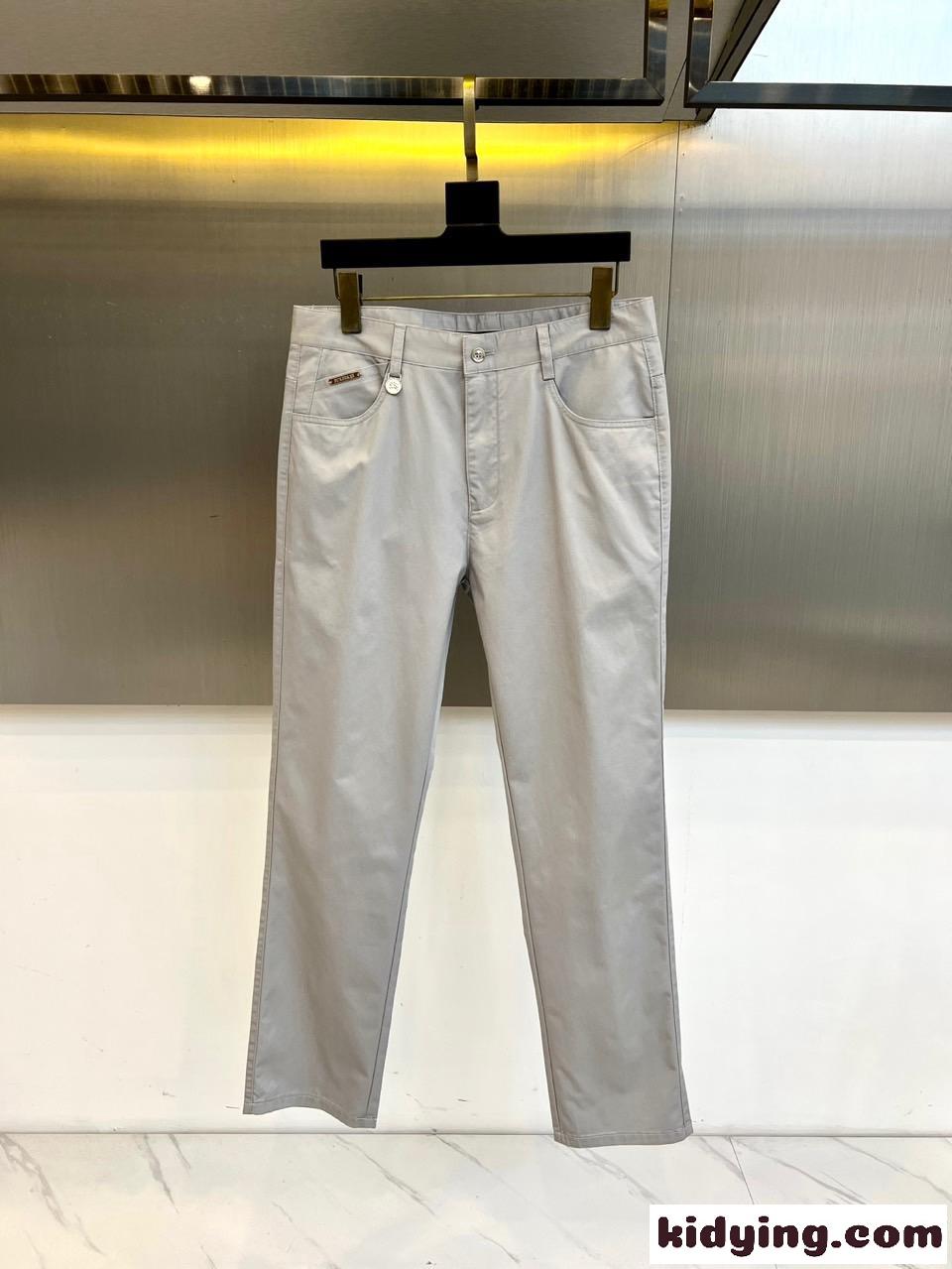 シンプル 上品 チノパンツ バーバリー パンツ 偽物 上品 ズボン グレー-0