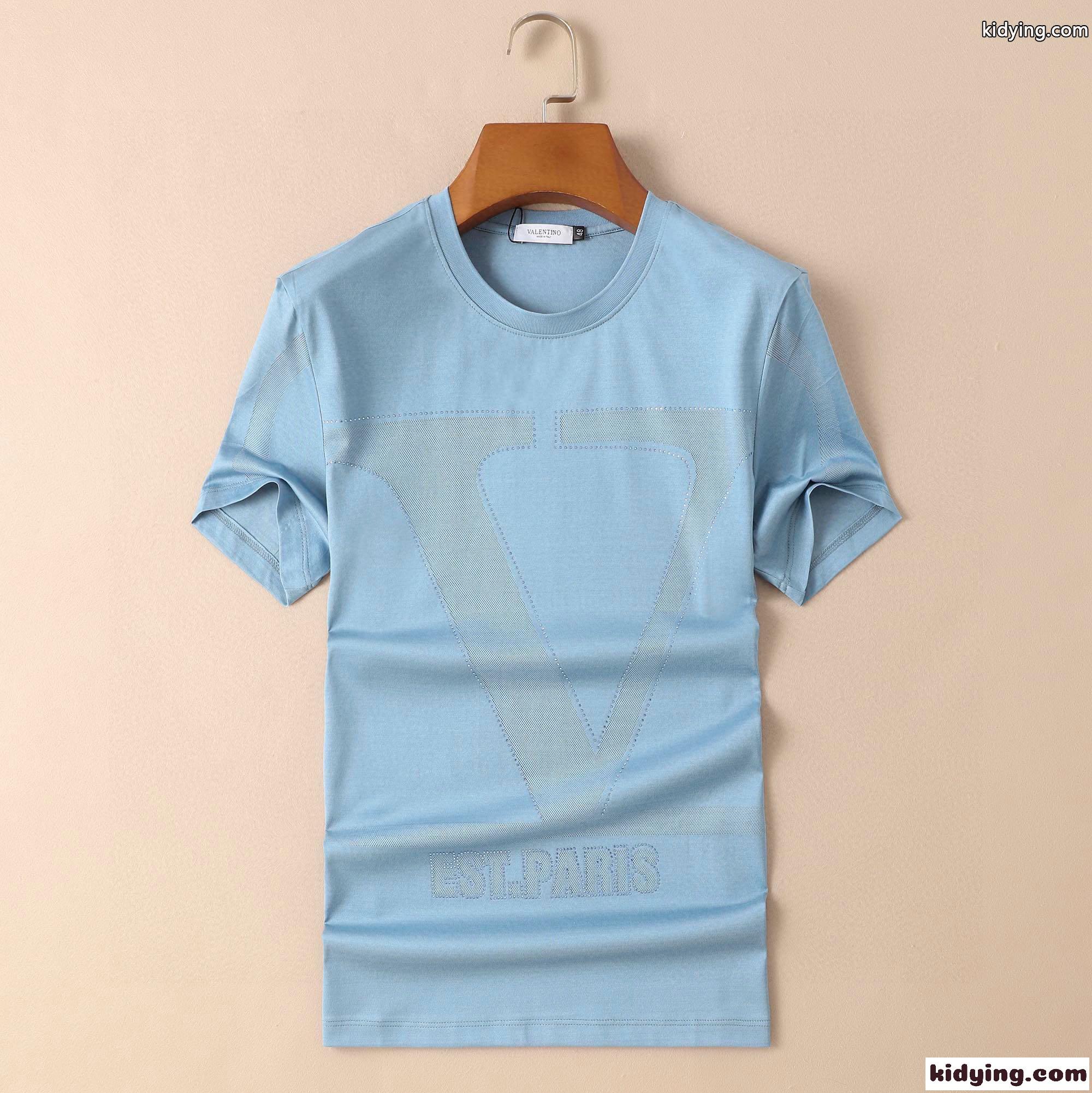 上品 着心地抜群 クルーネック シルケット コットン ヴァレンティノ Tシャツ コピー メンズ 定番 半袖 トップス-2