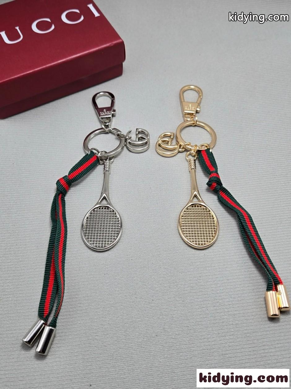 テニスラケット グッチ キーホルダー 偽物 キーリング バッグチャーム-3