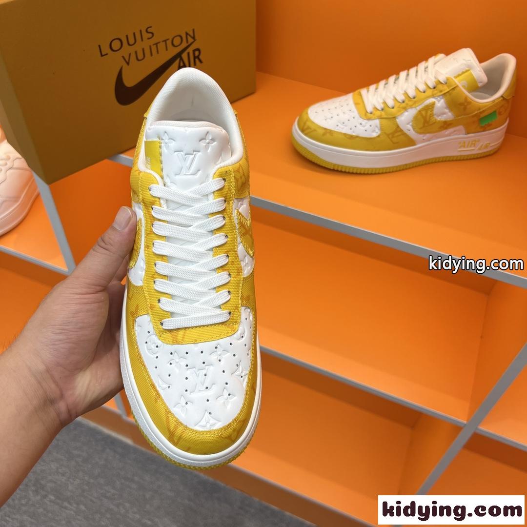 LV x OFF-WHITE x Nike オフホワイト スニーカー コピー レースアップ 目立つ 配色 人気 カジュアル メンズ-4