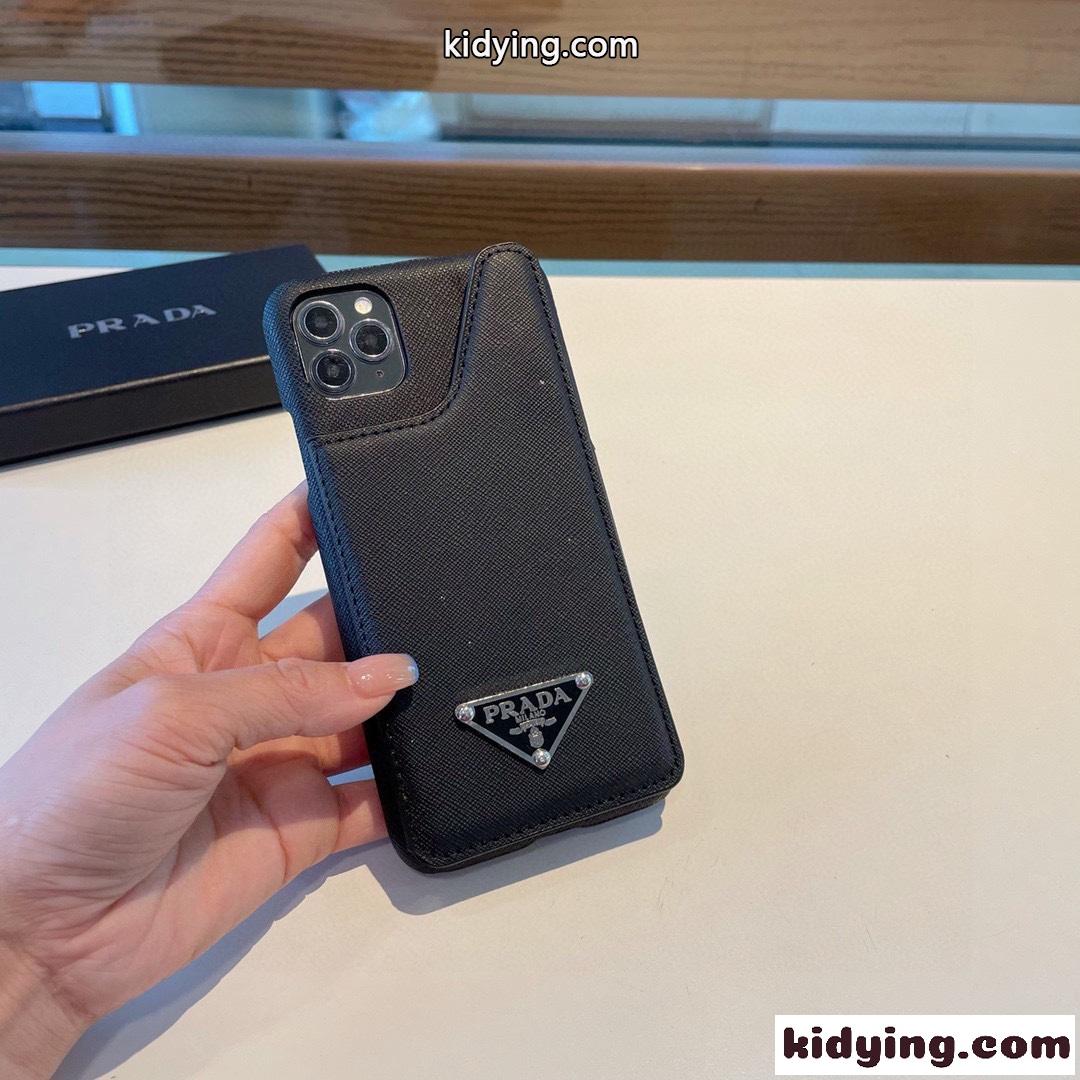 プラダ スマホケース コピー シンプル 上品 カード収納 アイフォンケース-0