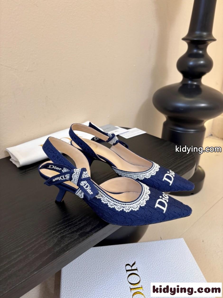 クリスチャン・ディオール パンプス コピー JAdior スリングバックパンプス ブルー-0