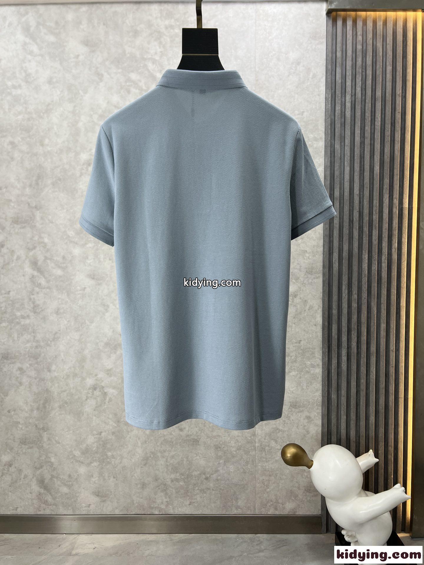 エルメネジルド・ゼニア Tシャツ コピー カジュアル 定番 半袖 ポロシャツ ライトブルー-1