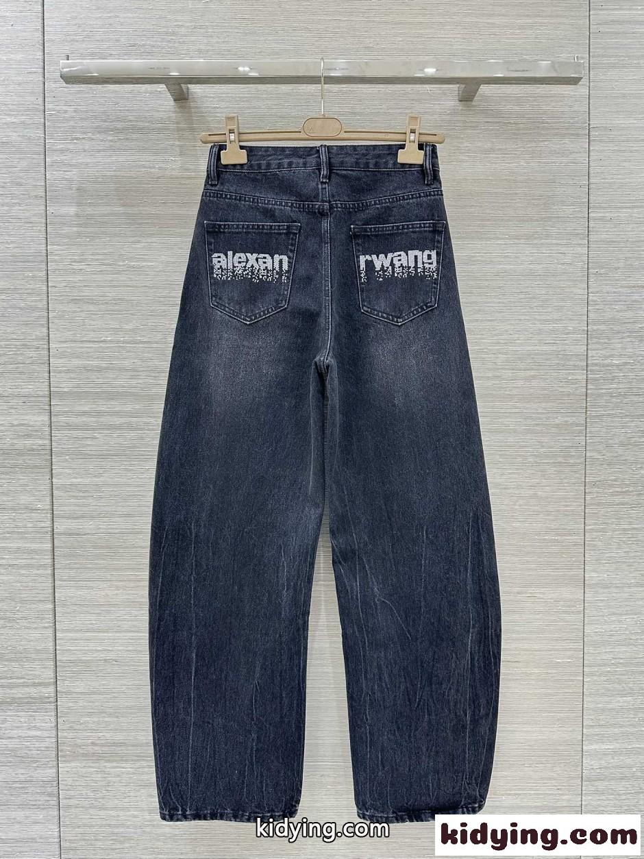 おしゃれ ラインストーンロゴ デニムパンツ アレキサンダーワング ジーンズ 偽物-1