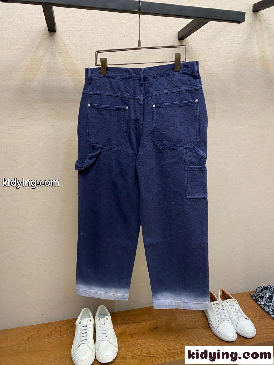GGエンボス グラデーション デニムパンツ グッチ ジーンズ コピー メンズ-0