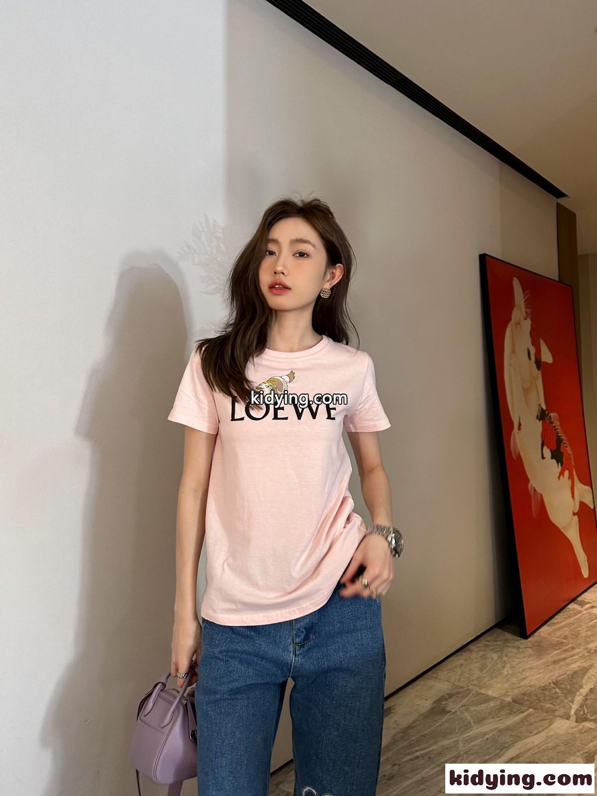 LOEWE x ハウルの動く城&ロエベ Tシャツ コピー 人気 クルーネック コットン 半袖Tシャツ-4