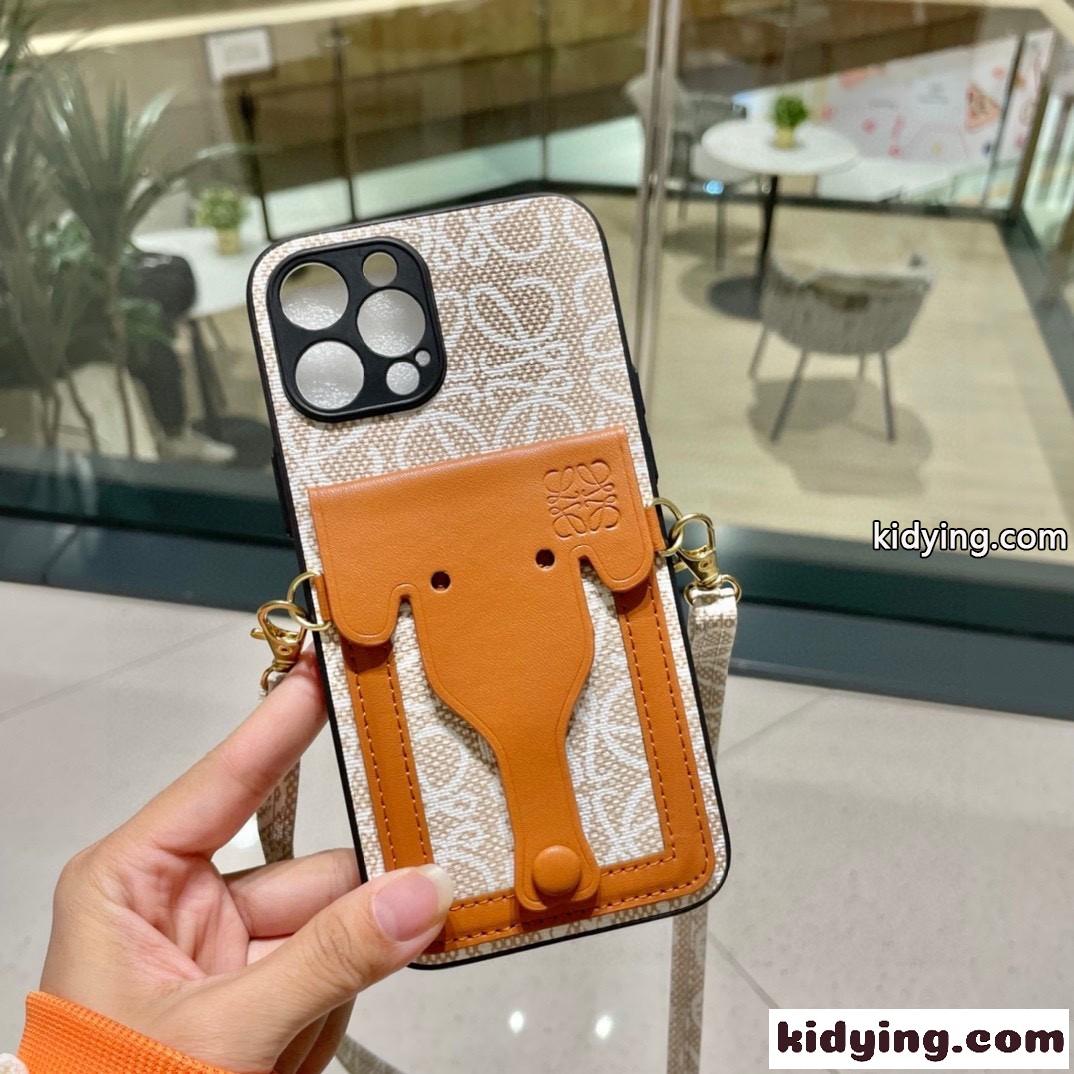 カード収納 ストラップ付き ロエベ スマホケース 偽物 アイフォンケース iPhone 14-1