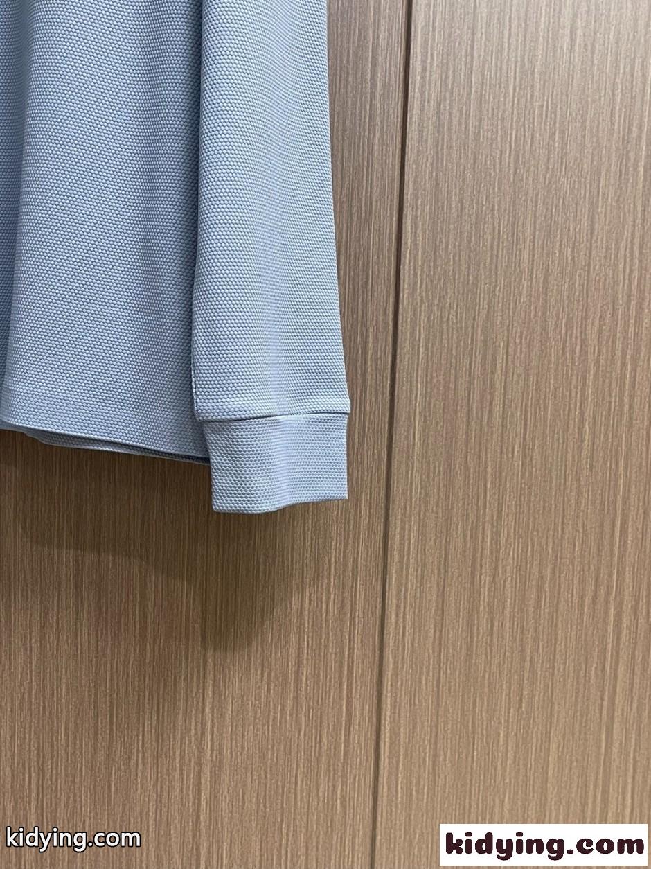 大人 洗練された エルメネジルド・ゼニア Tシャツ 偽物 ハーフジップ 長袖ポロシャツ ライトブルー-4