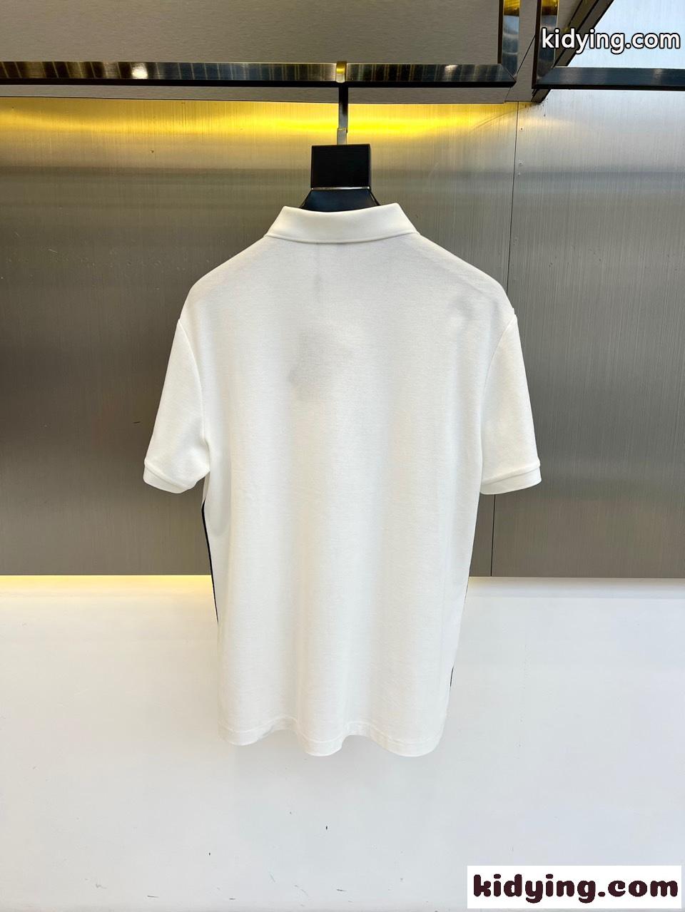 シンプル カジュアル 半袖 ポロシャツ プラダ Tシャツ 偽物 ホワイト-3