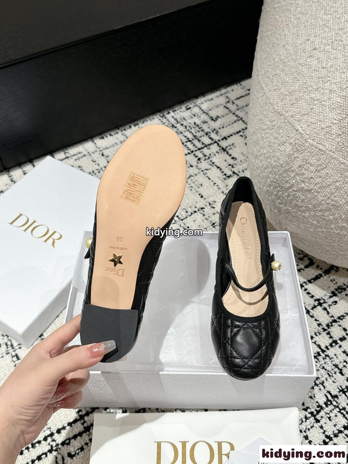 Dior バレエパンプス クリスチャン・ディオール パンプス コピー ブラック-4
