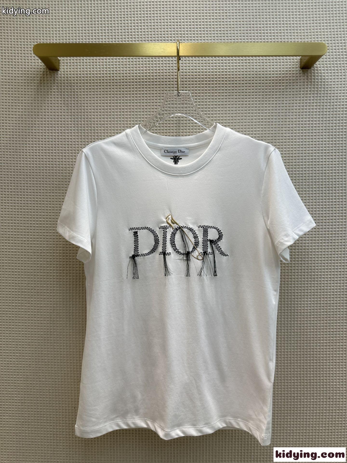 シンプル ロゴ クルーネック 半袖tシャツ クリスチャン・ディオール Tシャツ コピー-2
