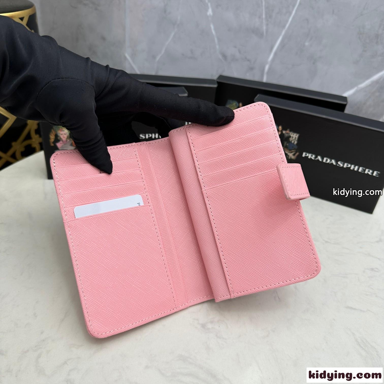 洗練された 定番 二つ折り財布 プラダ 財布 コピー ライトピンク-4