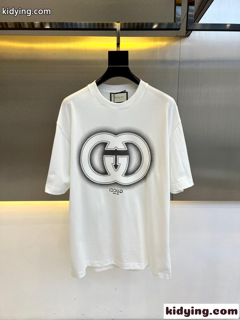 定番 カジュアル コットンジャージー 半袖Tシャツ  グッチ Tシャツ コピー ホワイト-0