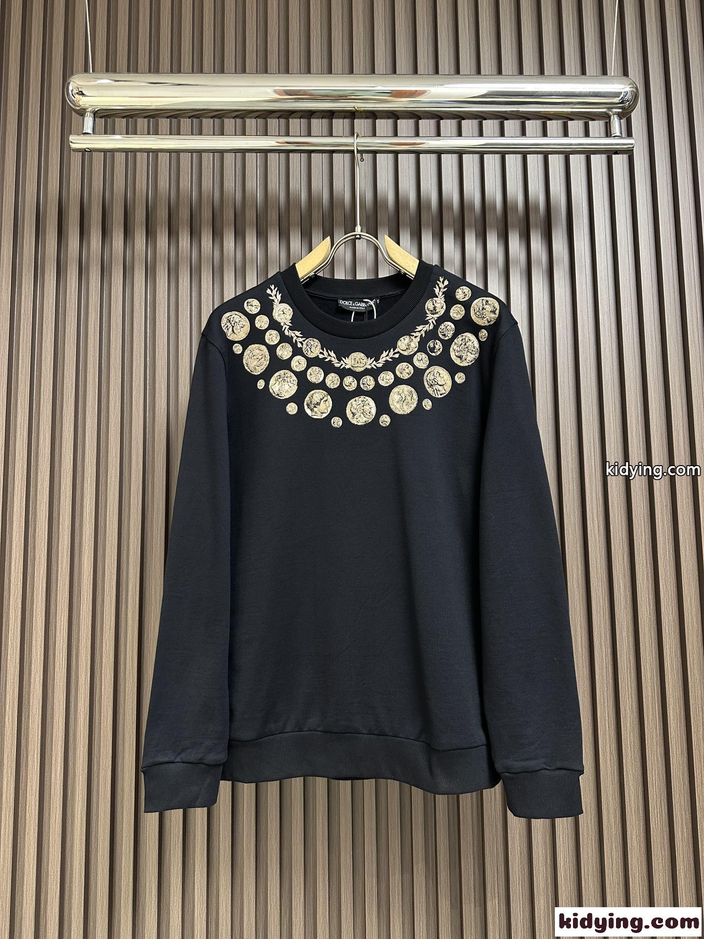 コインプリント スウェットシャツ ドルチェ&ガッバーナ Tシャツ コピー コットン-0