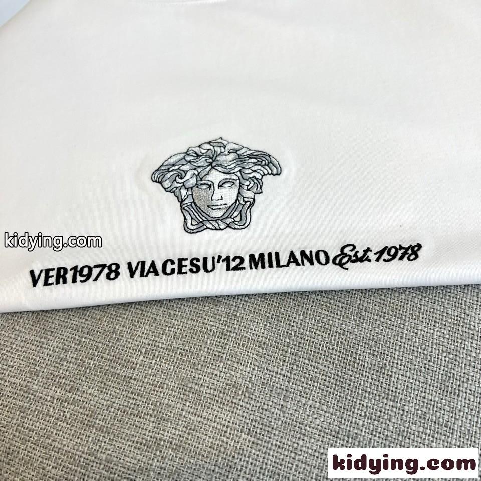 シンプル 刺繍入り ヴェルサーチェ Tシャツ コピー 半袖Tシャツ ホワイト-2