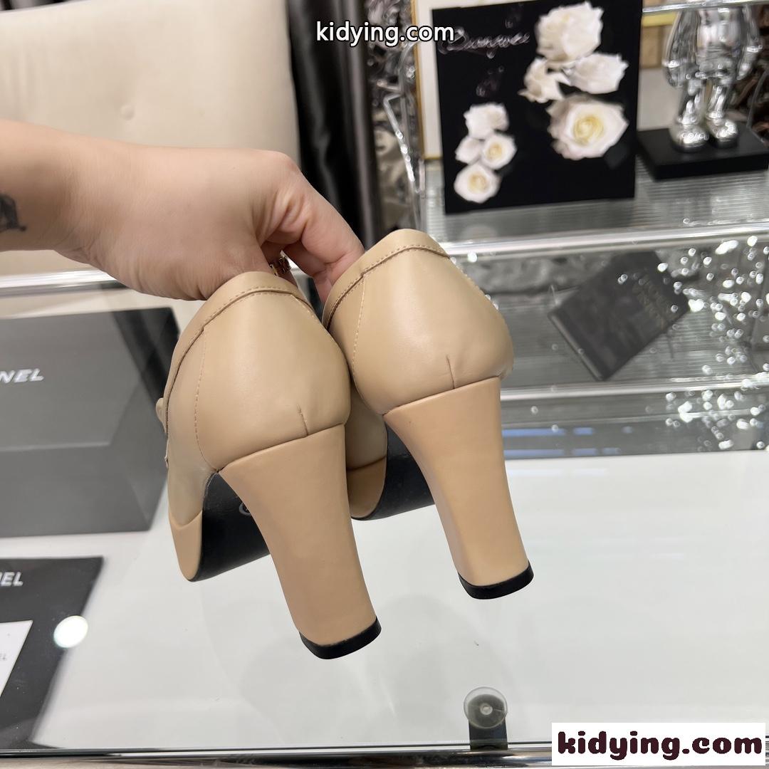 エレガント 美脚 スタイルアップ ハイヒール シャネル パンプス コピー ベージュ-3