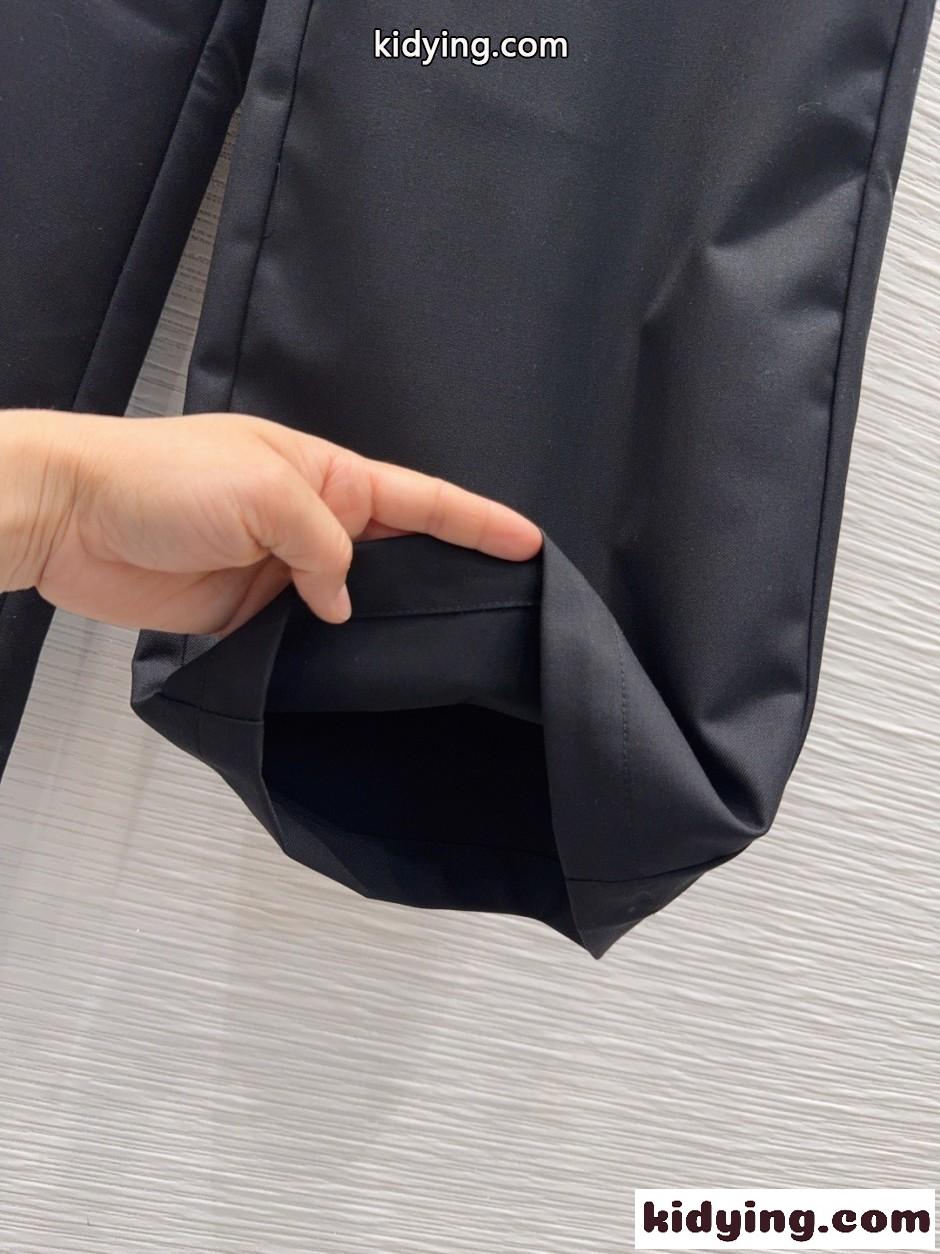 ロゴウエスト ワイドレッグパンツ シャネル スラックス コピー ブラック-2