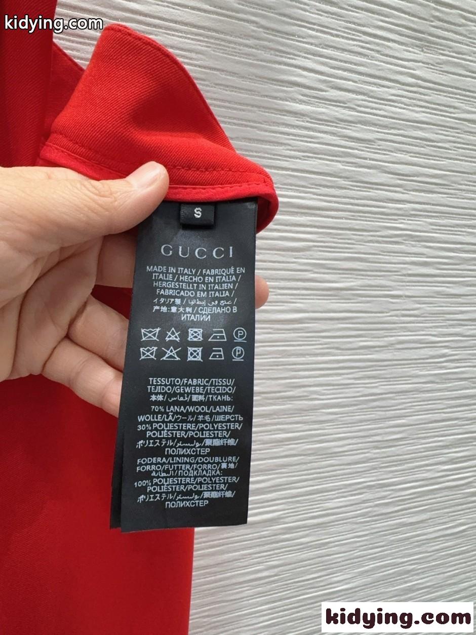 洗練された ダブルGボタン付き トラウザーズ グッチ スラックス コピー レッド-3