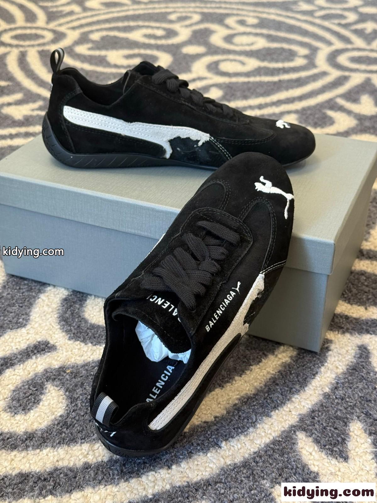 BALENCIAGA × PUMA スエード スピードキャット スニーカー スーパーコピー ブラック-2