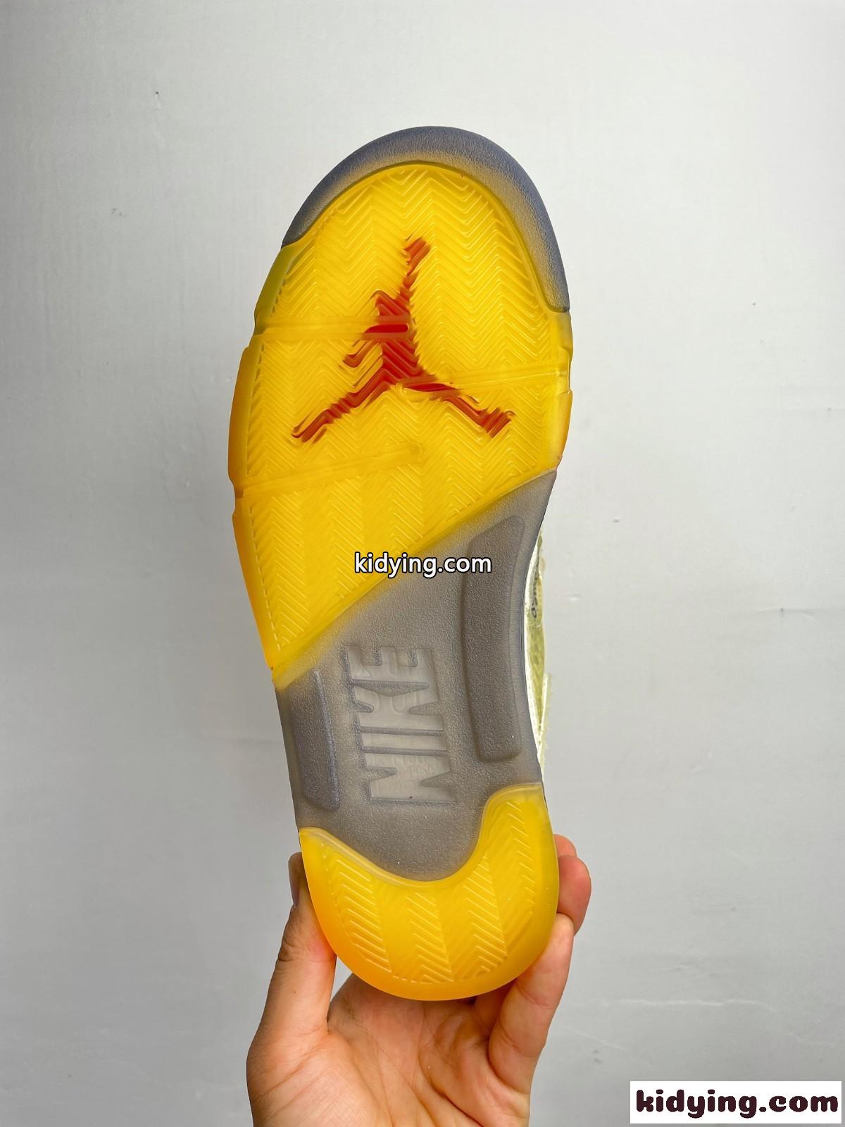 軽量 おしゃれ Off-White X Air Jordan 5 オフホワイト スニーカー コピー-4