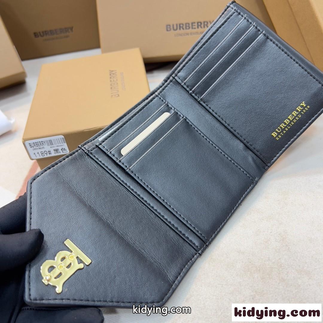 キルティング チェック バーバリー 財布 コピー コンパクト ウォレット 3つ折り財布 定番 人気 ブラック-2