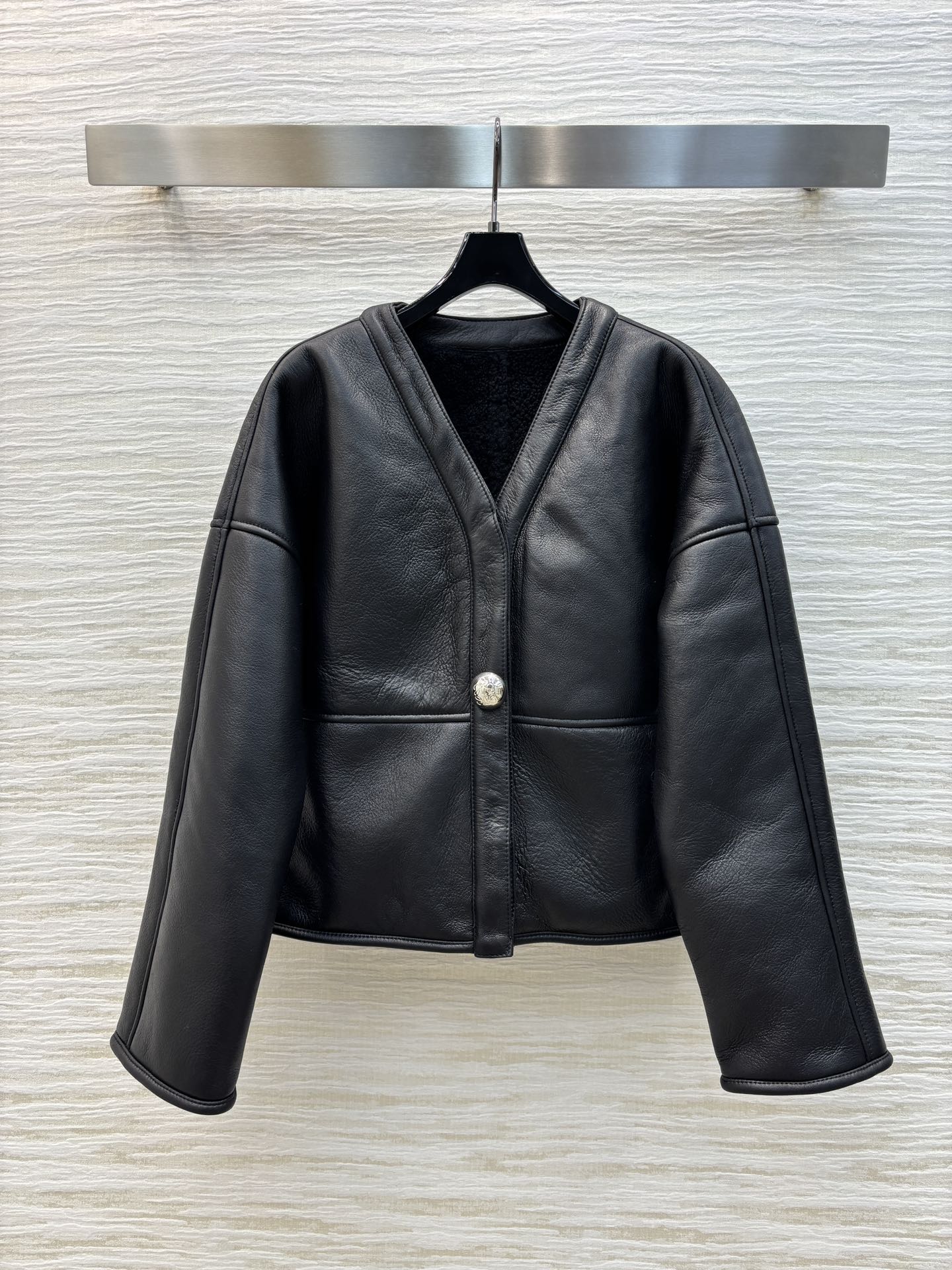 loewe ボンバー ジャケットＮ級品 トップス 優雅 アウター レザー 保温 ゆったり ファッション ブラック-0