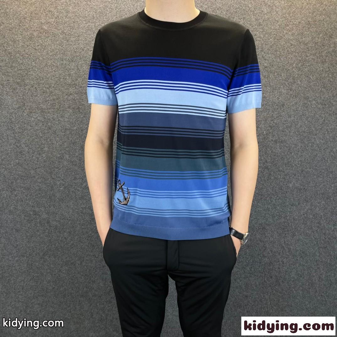 着心地抜群 ニット 半袖 メンズ トップス トムブラウン tシャツ コピー クルーネック お洒落 カジュアル-0