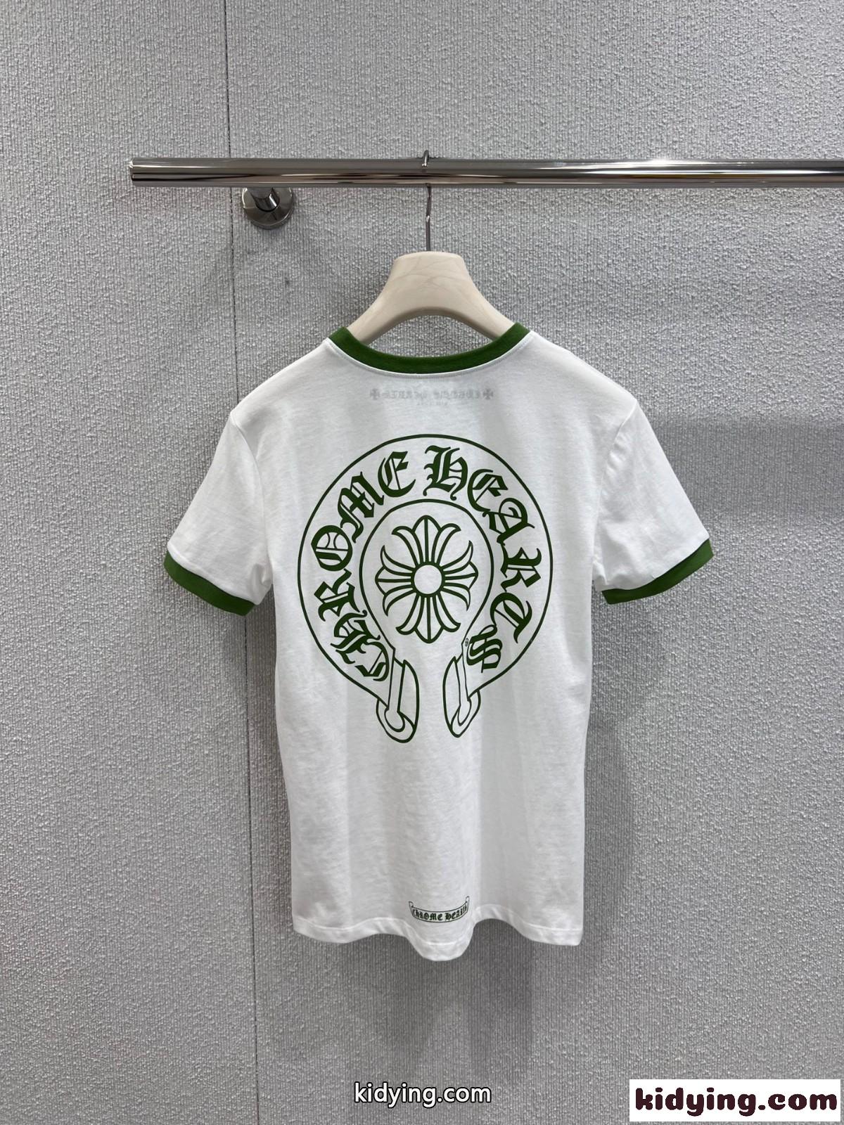 カジュアル ロゴプリント 半袖Tシャツ クロムハーツ Tシャツ 偽物 コットン ホワイト-1