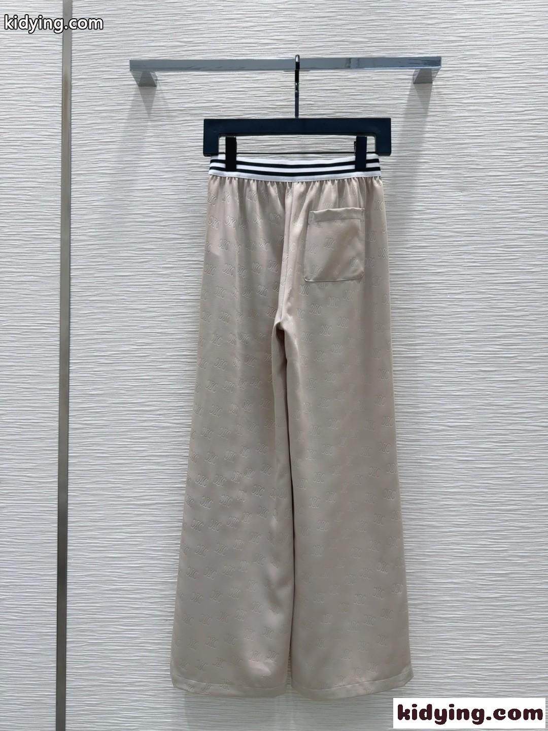 エレガント カジュアル トリオンフ ロングパンツ セリーヌ パンツ コピー ベージュ-4