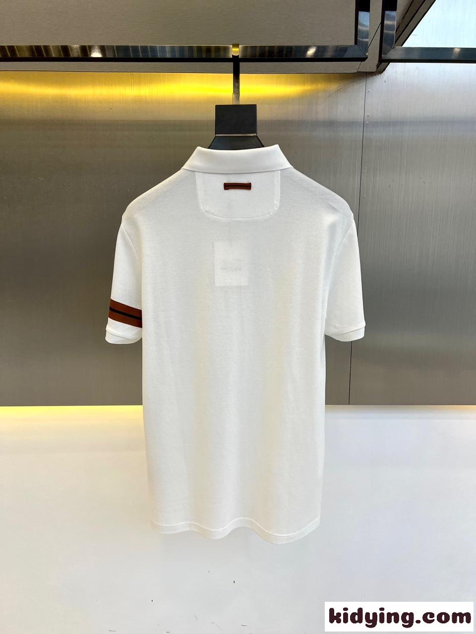 カジュアル 定番 エルメネジルド・ゼニア Tシャツ コピー 半袖ポロシャツ ホワイト-4