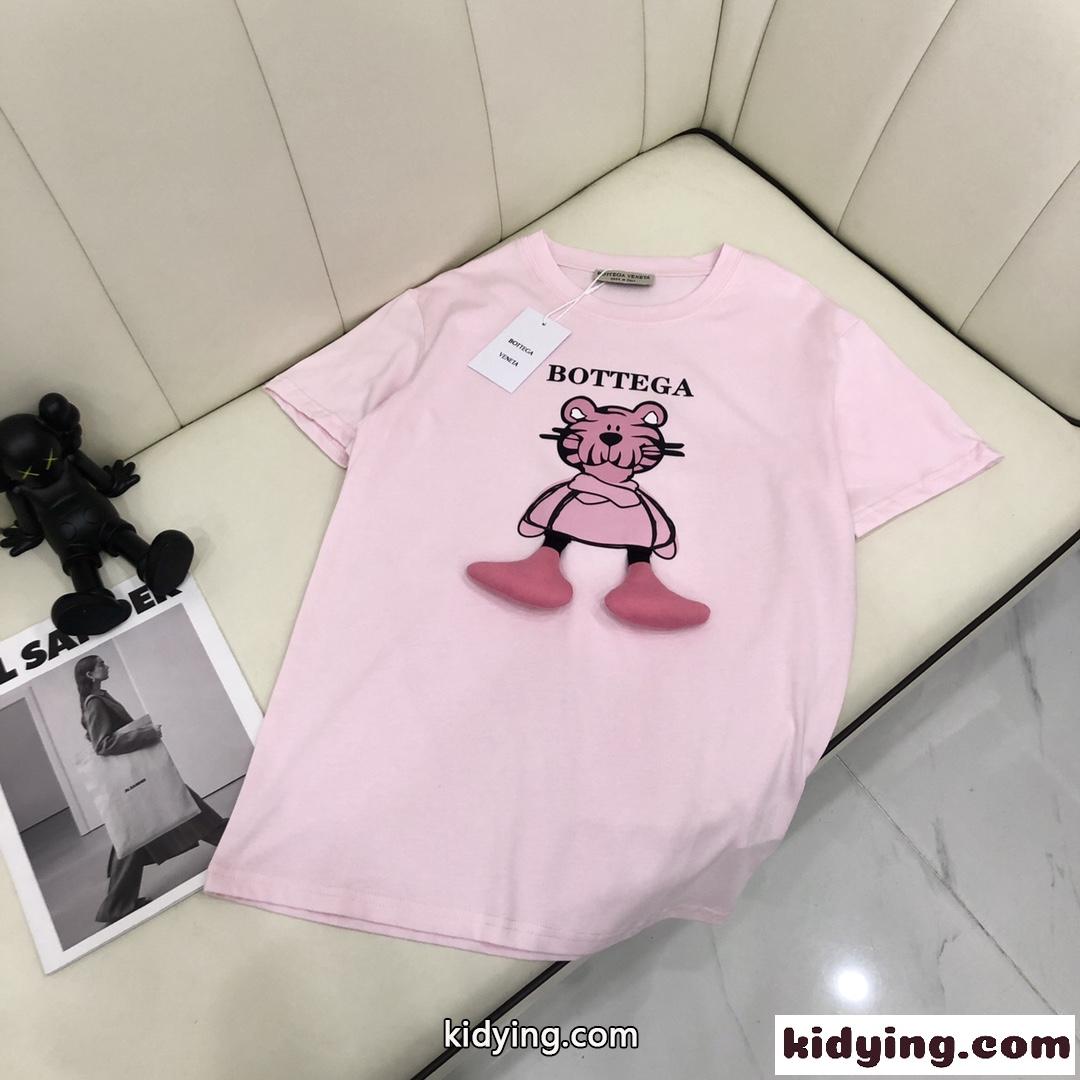 超可愛い プリント ラウンドネック プルオーバー ボッテガヴェネタ tシャツ コピー 半袖 カジュアル おしゃれ-2
