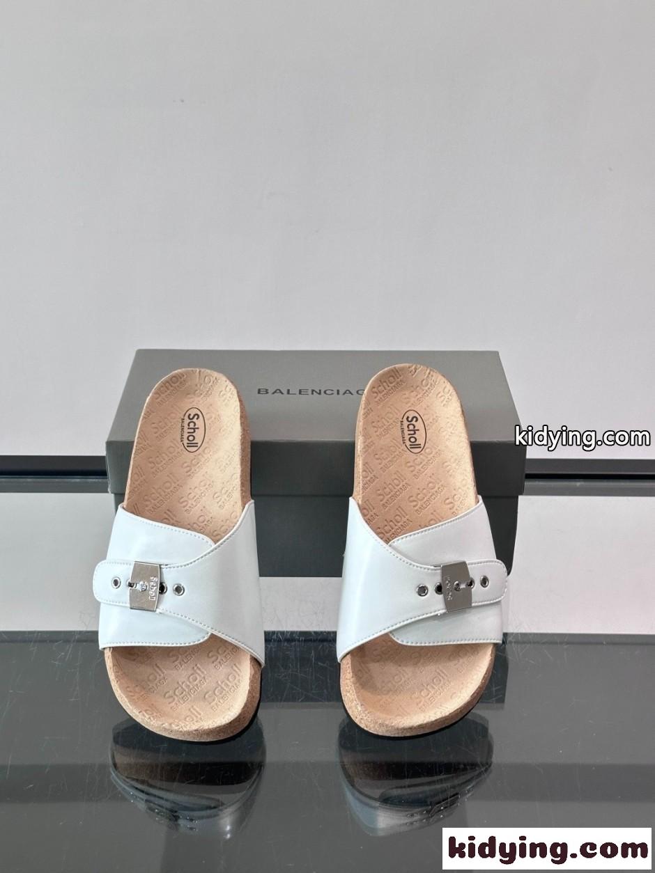 バレンシアガ コピー BALENCIAGA × Scholl コラボレーション サンダル ホワイト-2
