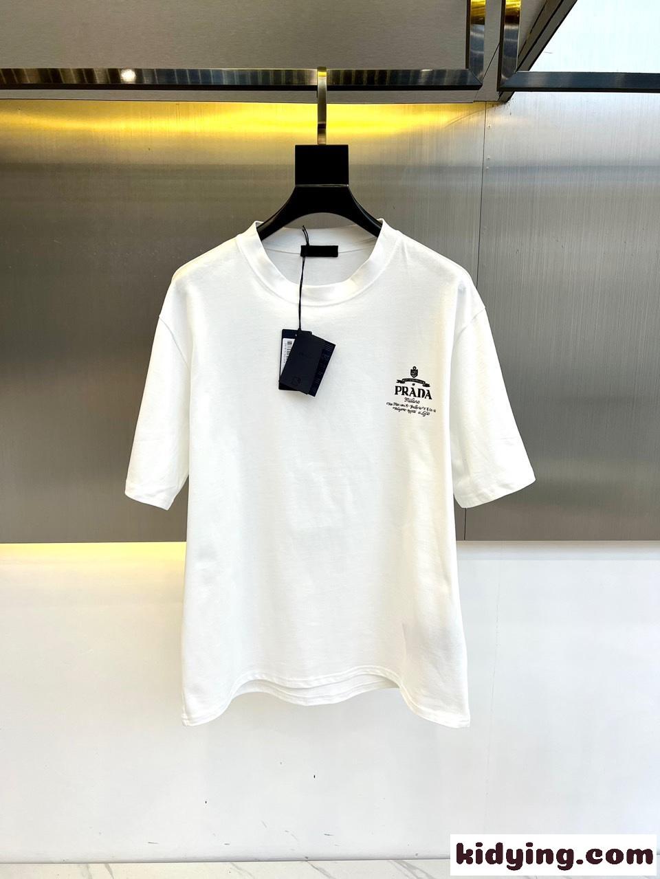 カジュアル リラックス プラダ Tシャツ コピー コットンジャージー 半袖Tシャツ ホワイト-0