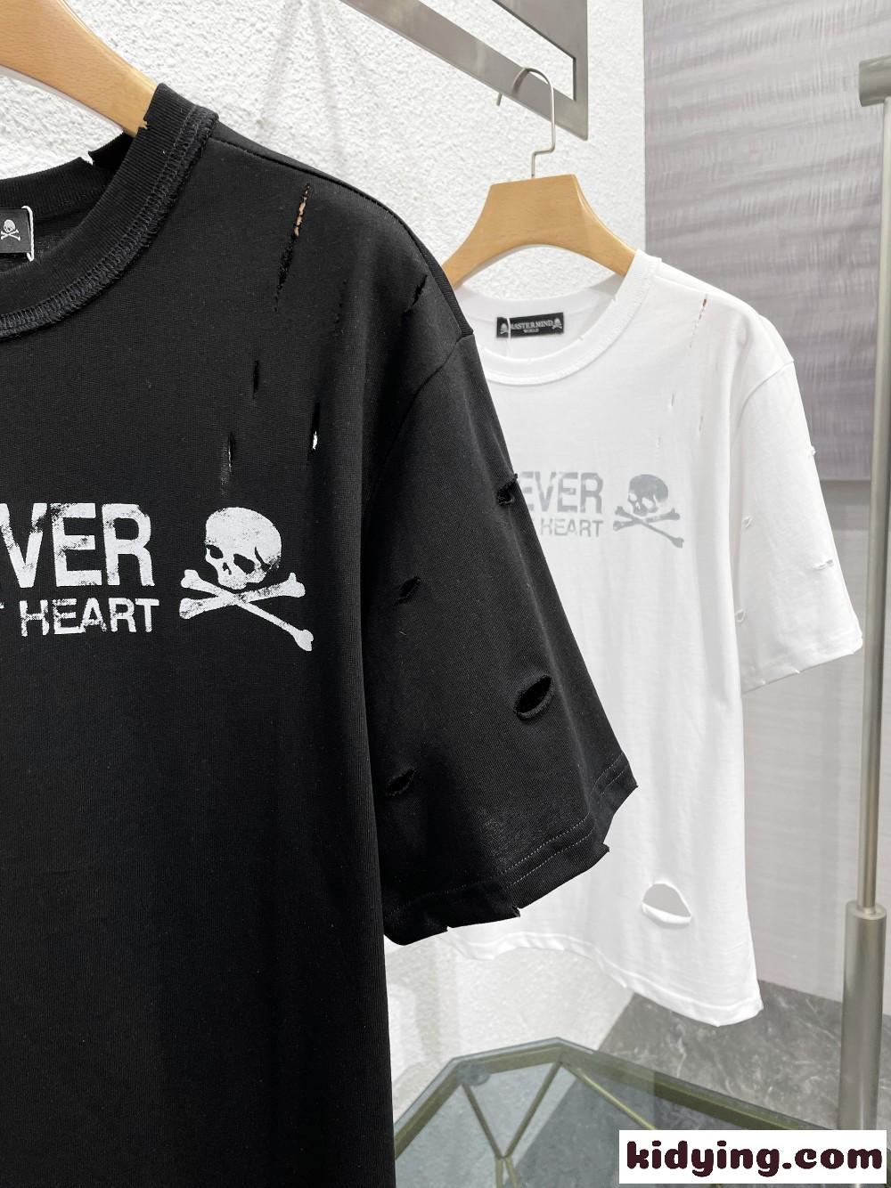 目を引く 個性的 ダメージ加工 プリント カジュアル マスターマインド・ジャパン 半袖Tシャツ コピー ファッション-3