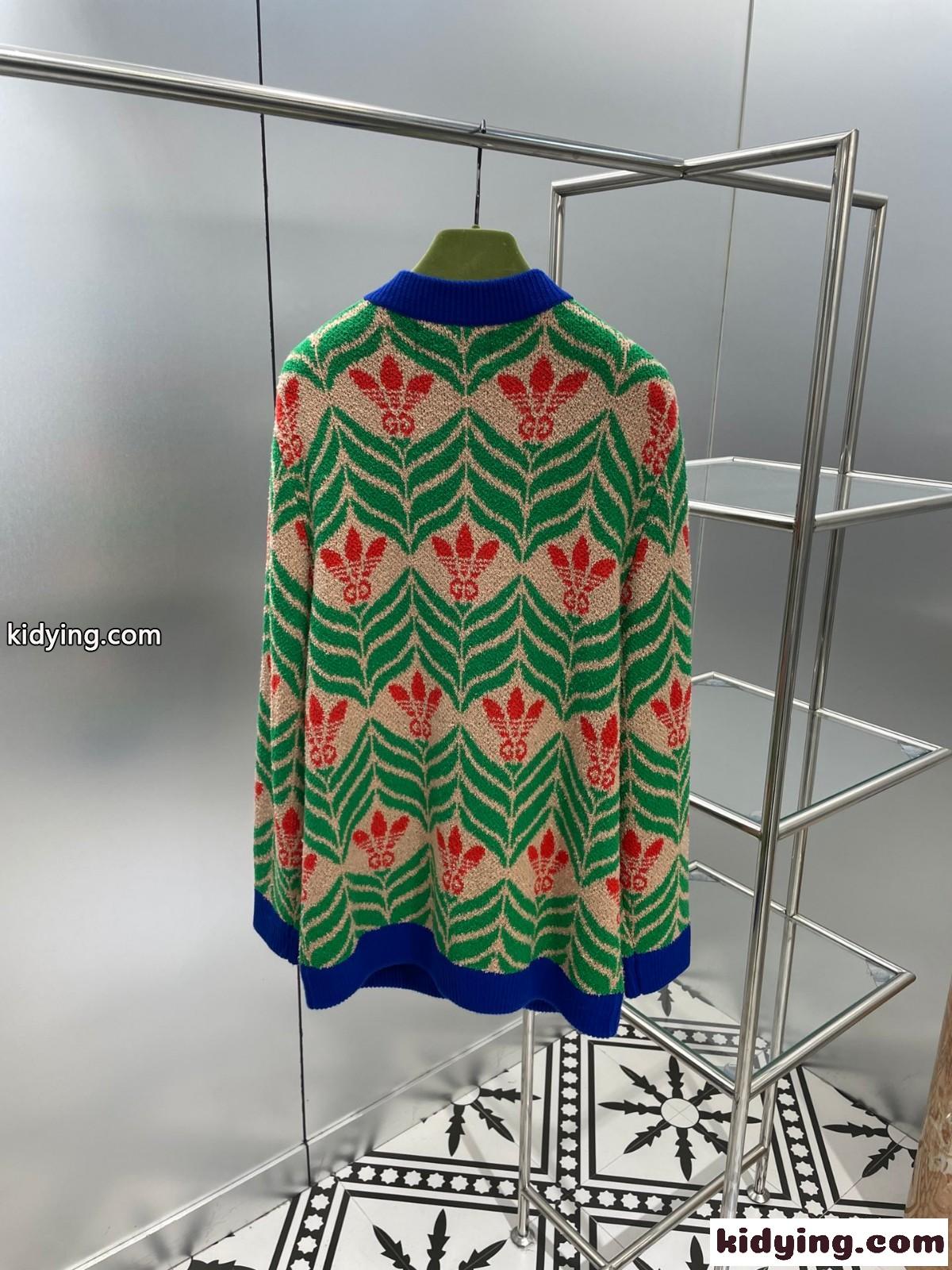 adidas x Gucci おしゃれ ゆったり Vネック 長袖 グッチ カーディガン コピー ニットカーディガン-0