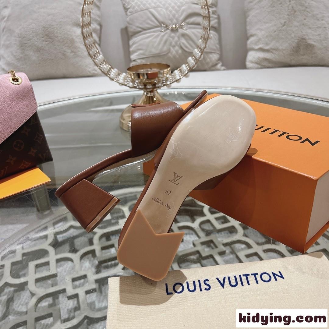 洗練された LV カプリ･ライン ミュール ルイヴィトン サンダル スーパーコピー ブラウン-4