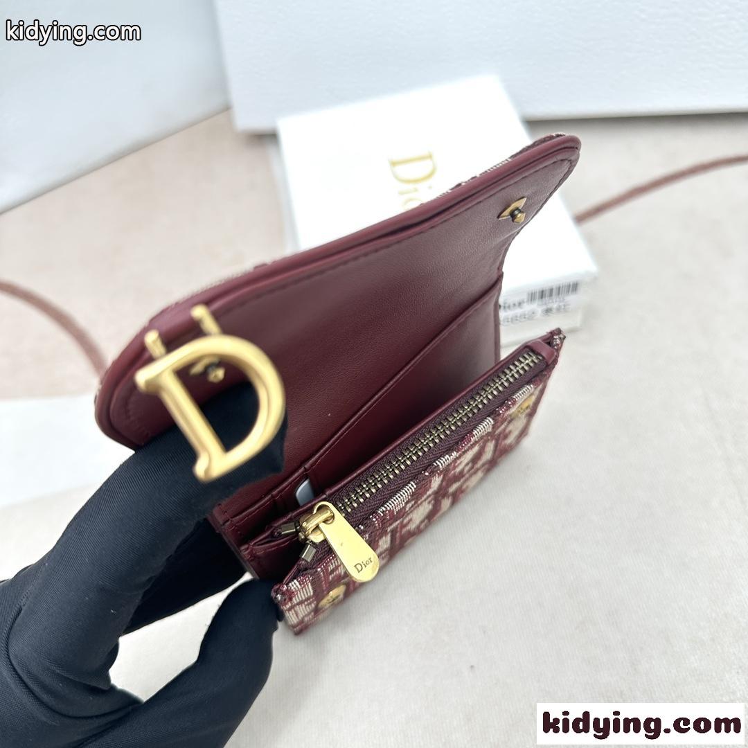 大人気 クリスチャン・ディオール 財布 コピー SADDLE ロータス オブリーク 三つ折り ウォレット-5