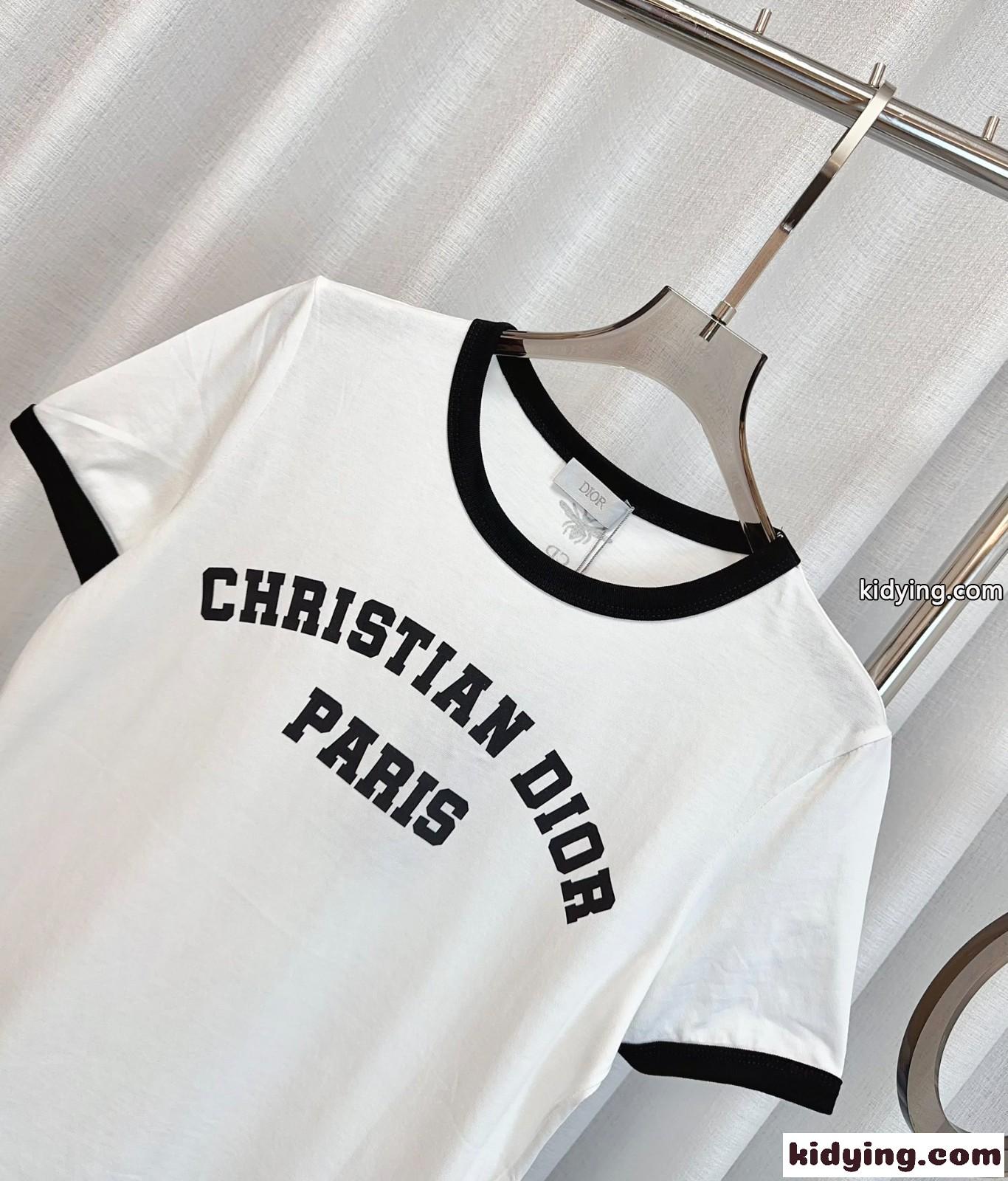 カジュアル ロゴ コットンTシャツ クリスチャン・ディオール Tシャツ コピー レディース-2