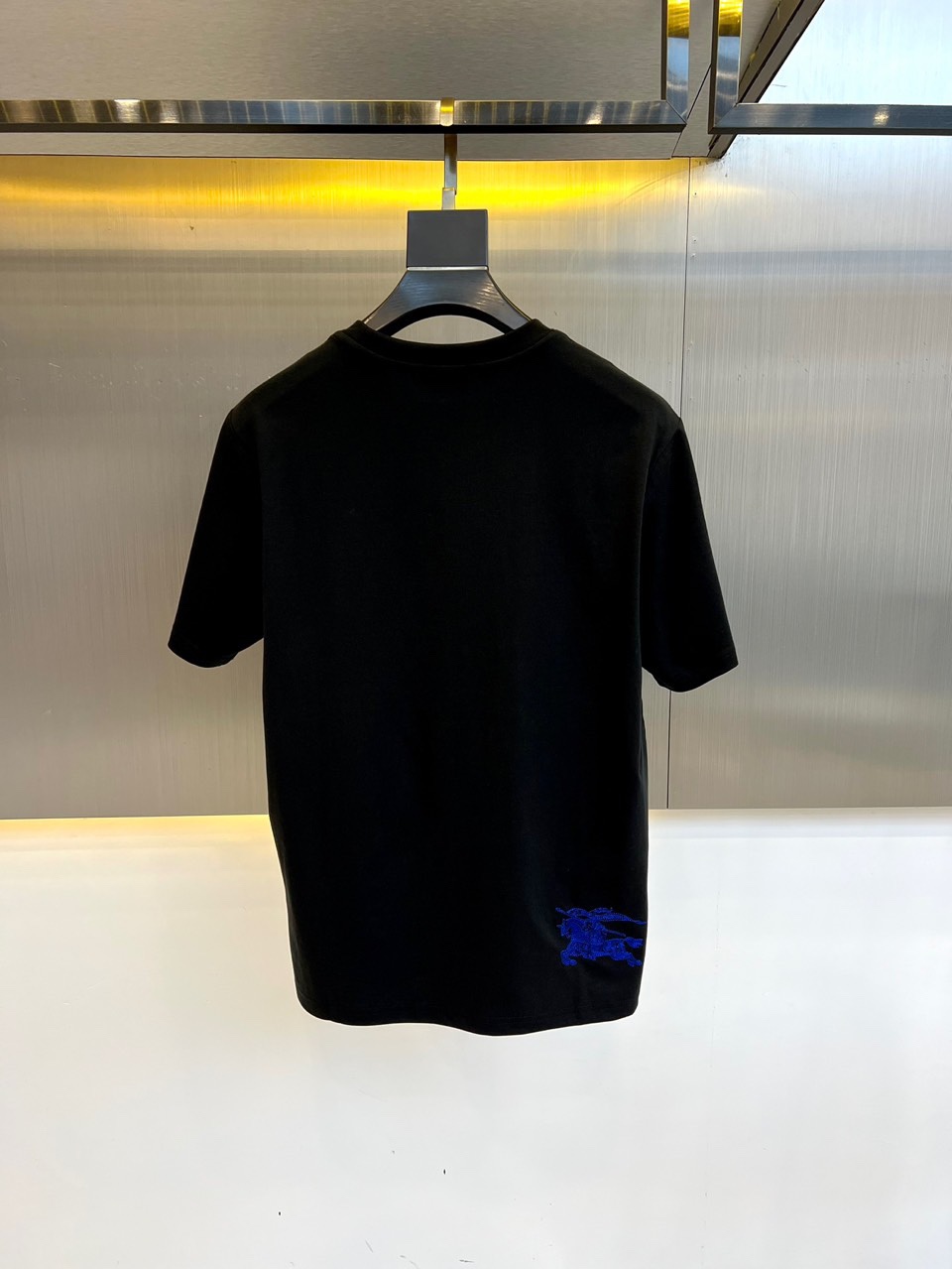 カジュアル ロゴ刺繍 クルーネック バーバリー 半袖Tシャツ コピー ブラック-4