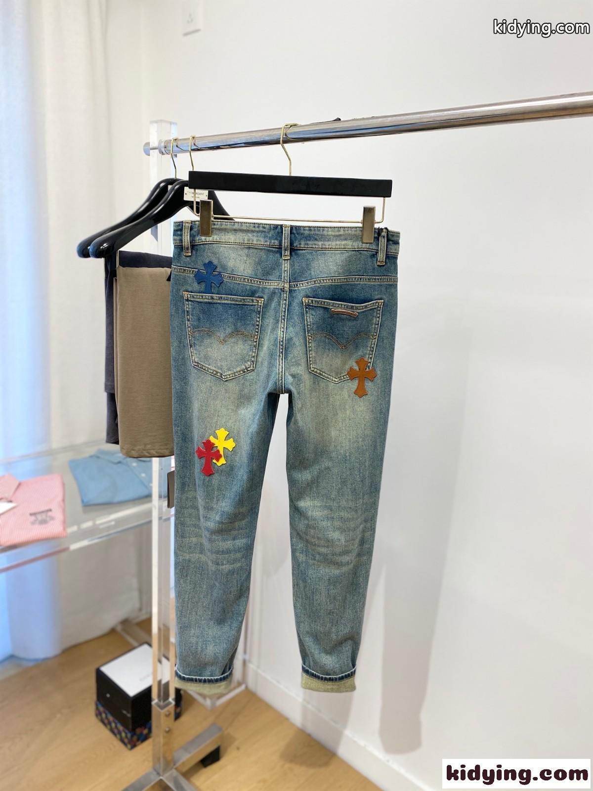 ストレッチ カジュアル 定番 クロムハーツ ジーンズ コピー デニムパンツ-3